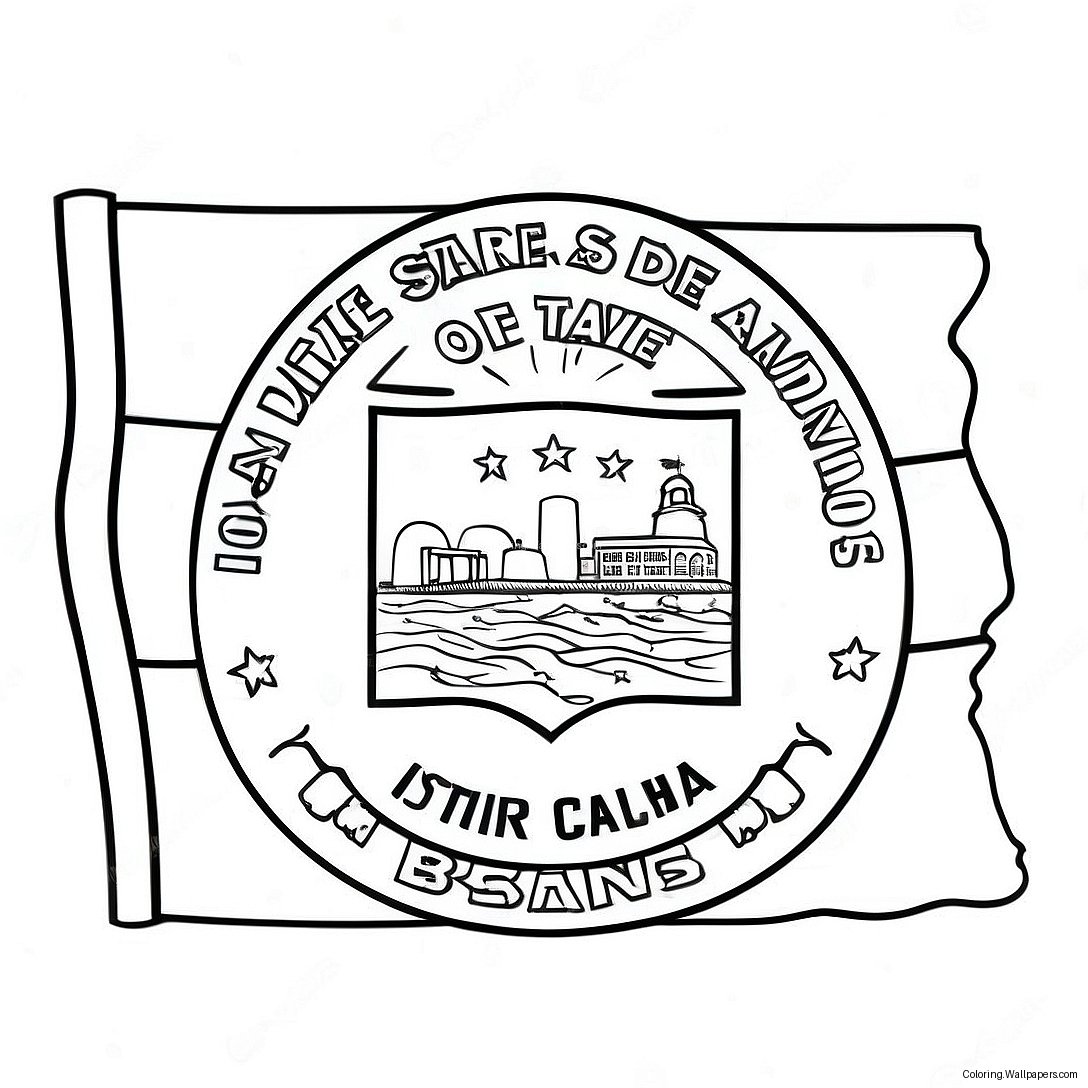 Iowa State Flag Coloring Page 37424