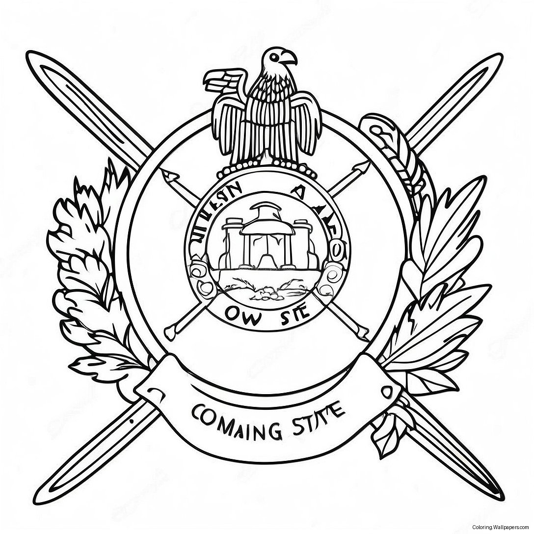 Iowa State Flag Coloring Page 42560