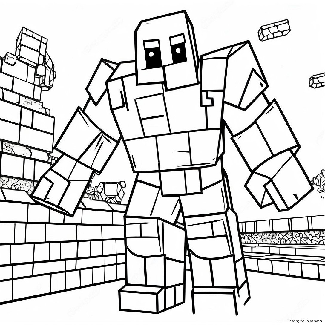 Järngolem Minecraft Färgläggningssida 58771