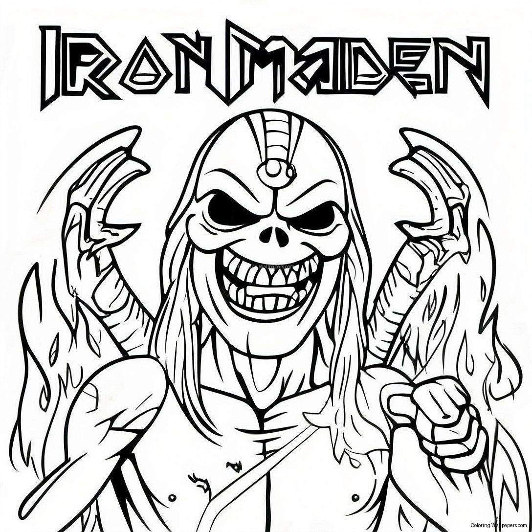 Iron Maidenin Logo Värittämissivu 35952