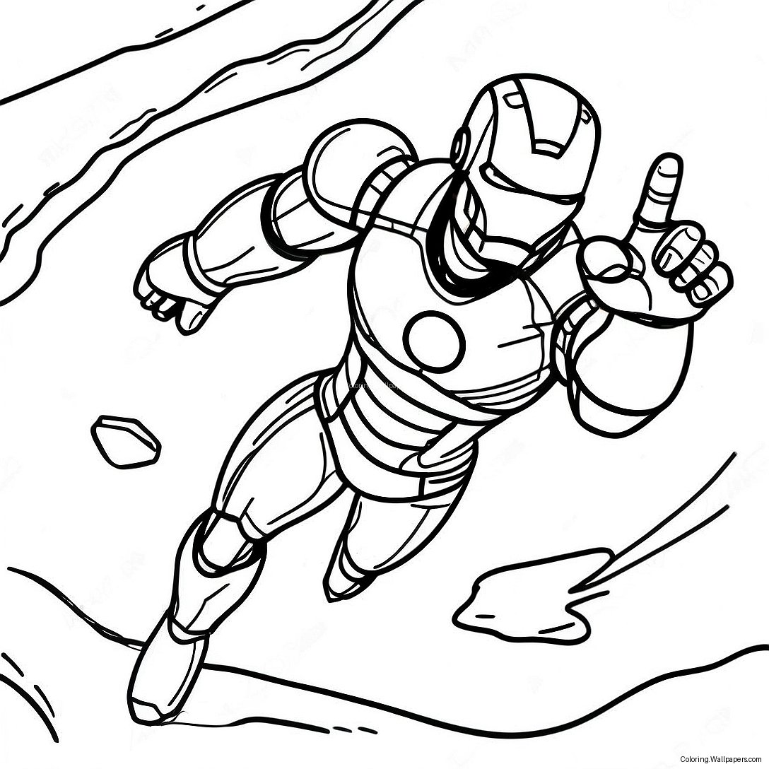 Iron Man In Space Coloring Page 36035