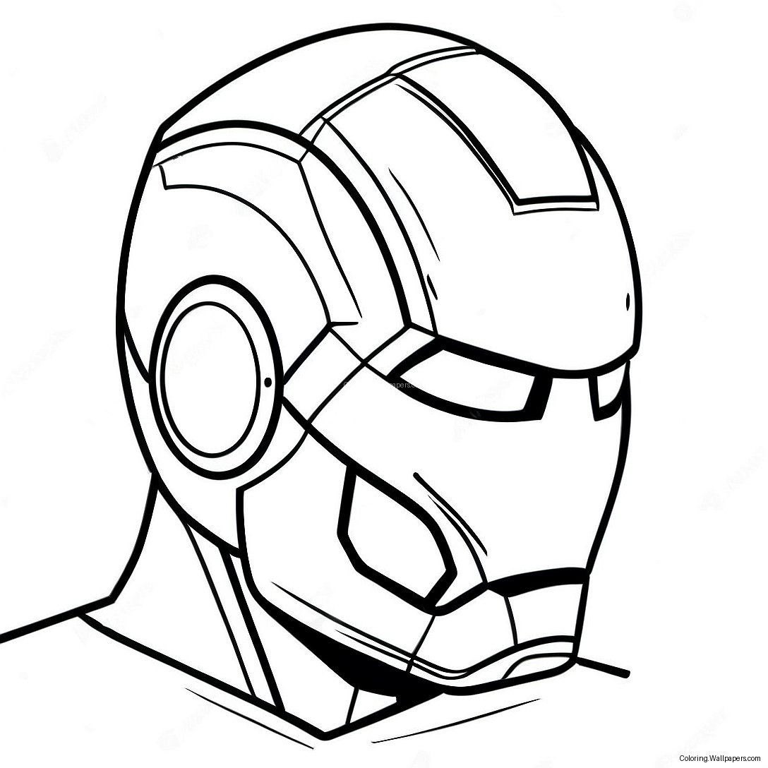 Kleurplaat Van Het Iron Man-Masker 38362