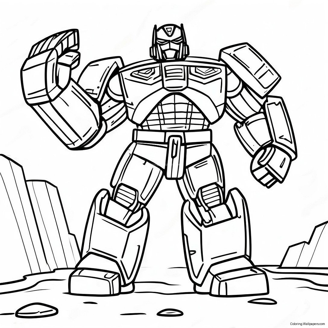 Ironhide In Battle Pose Coloring Page 28107