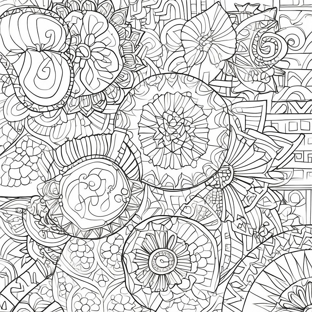 Islamic Art Geometric Patterns Coloring Page 48961