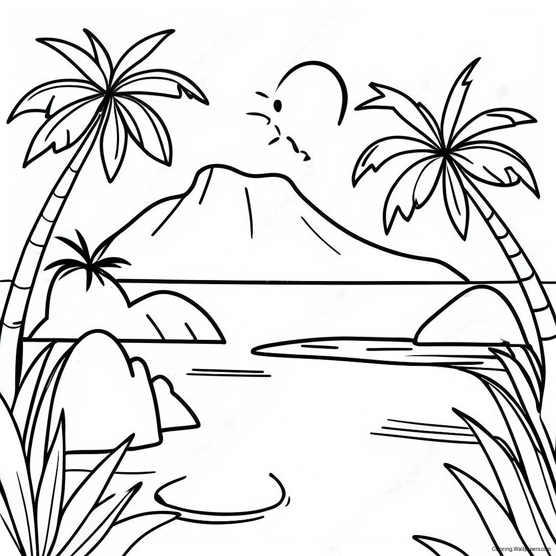 Island Paradise Coloring Page 12871