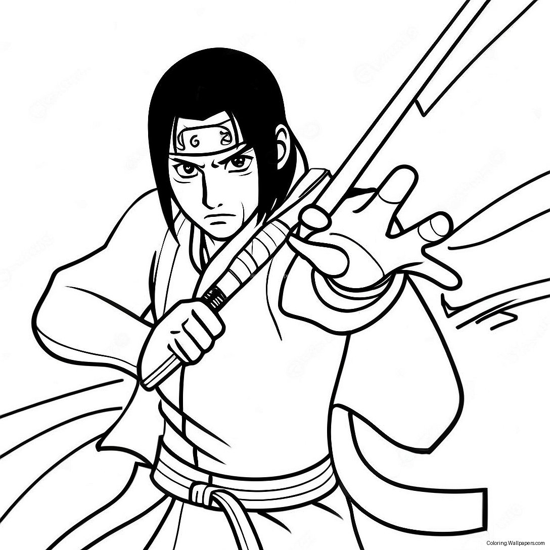 Itachi Naruto In Battle Coloring Page 48469