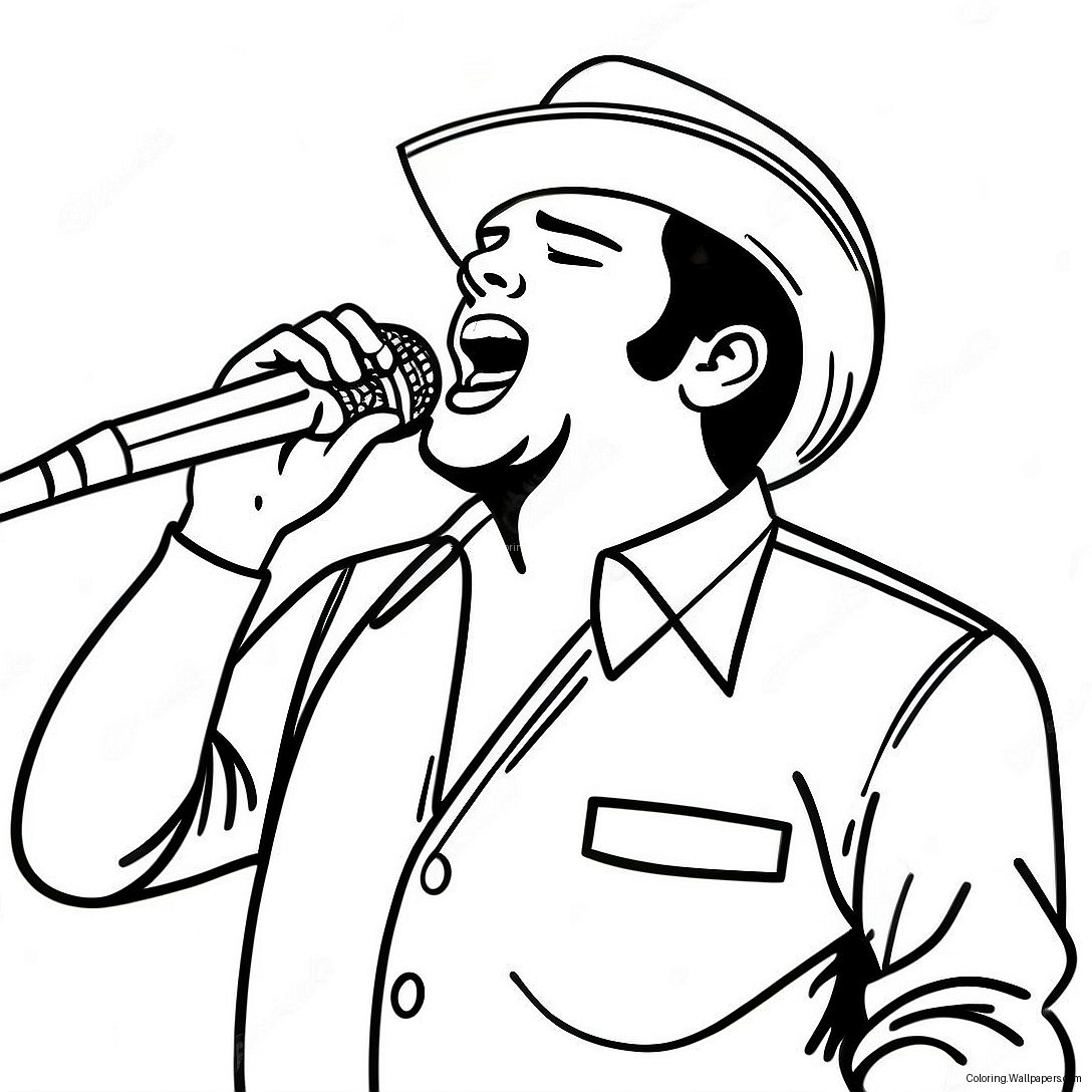Ivan Cornejo Singt Auf Der Bühne Ausmalbild 19446