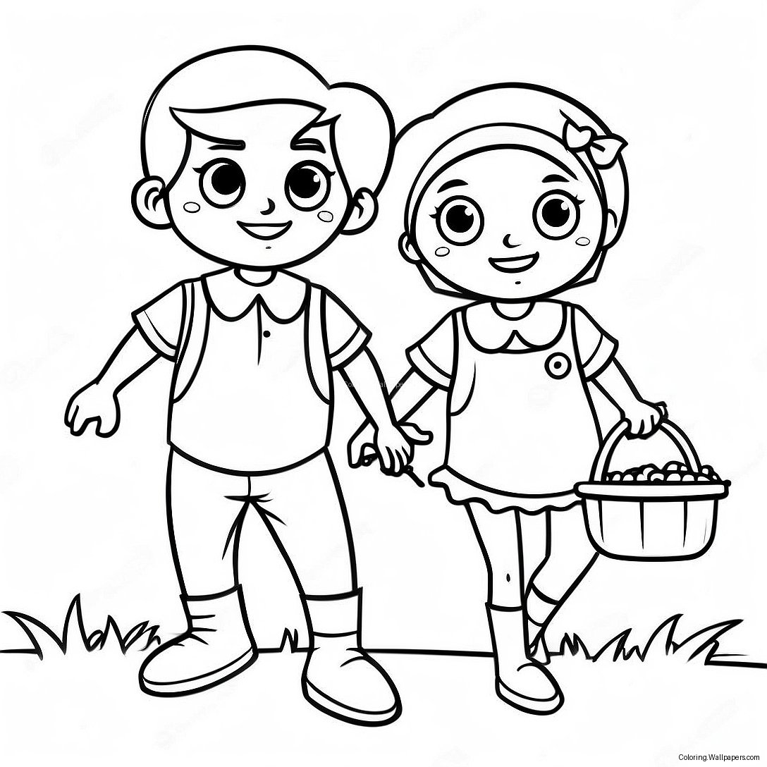 Jack And Jill Carrying A Pail Coloring Page 37905