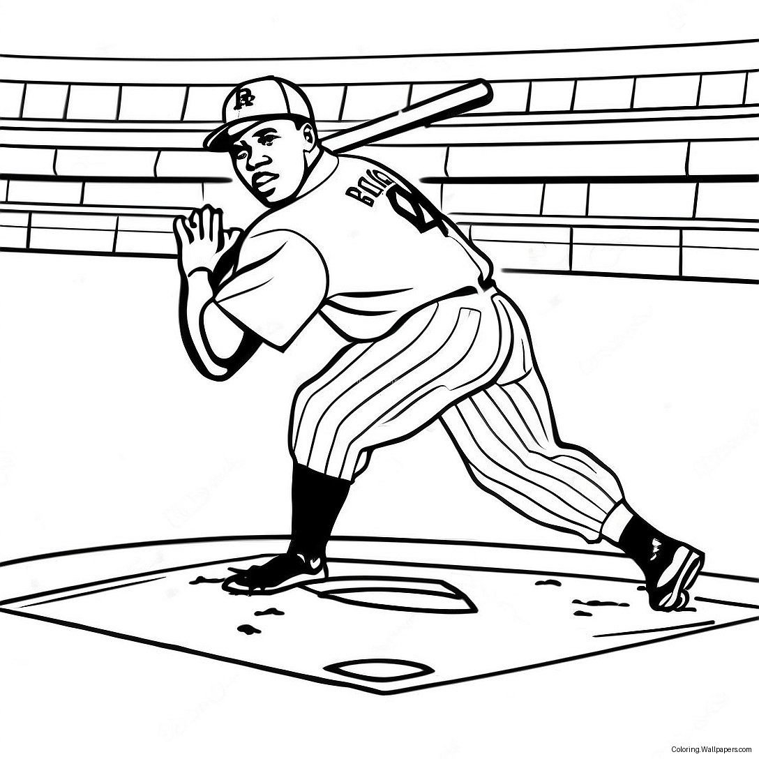 Jackie Robinson Rutscht Ins Home Plate Ausmalbild 28559