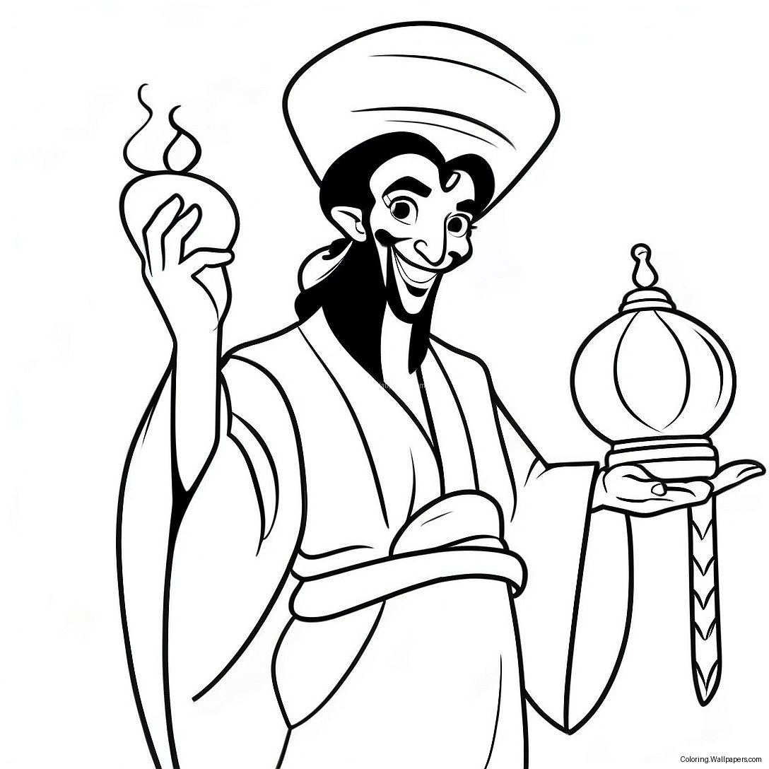 Pagina Da Colorare Di Jafar Con Lampada Magica 32122