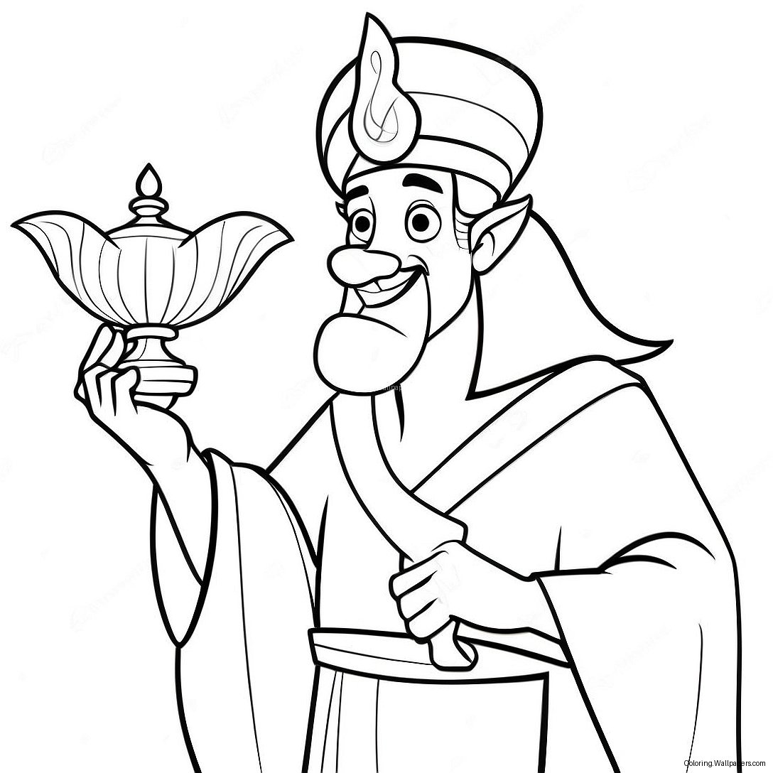 Jafar Mit Magischer Lampe Ausmalbild 32123