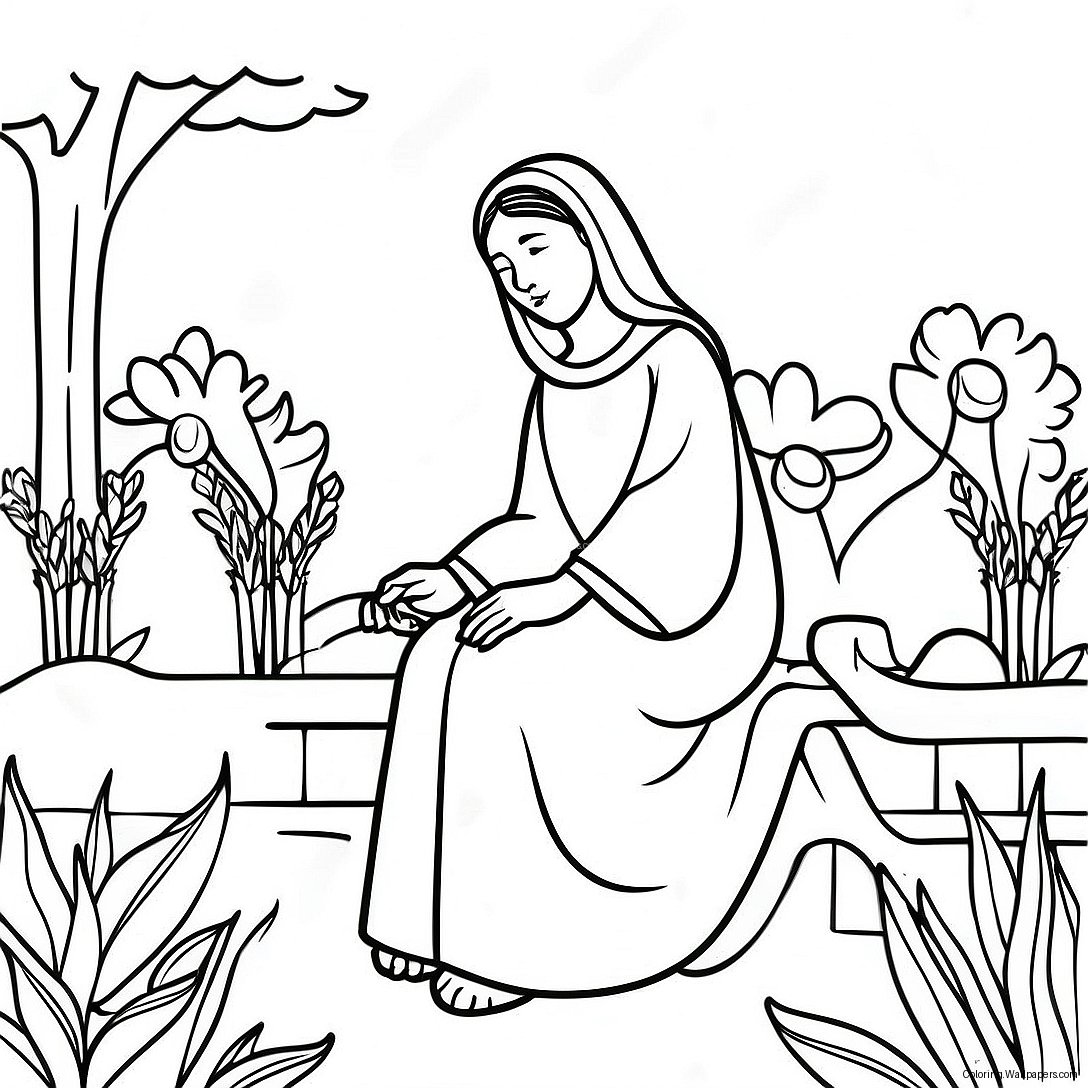 Jairus Daughter In The Garden Coloring Page 45764