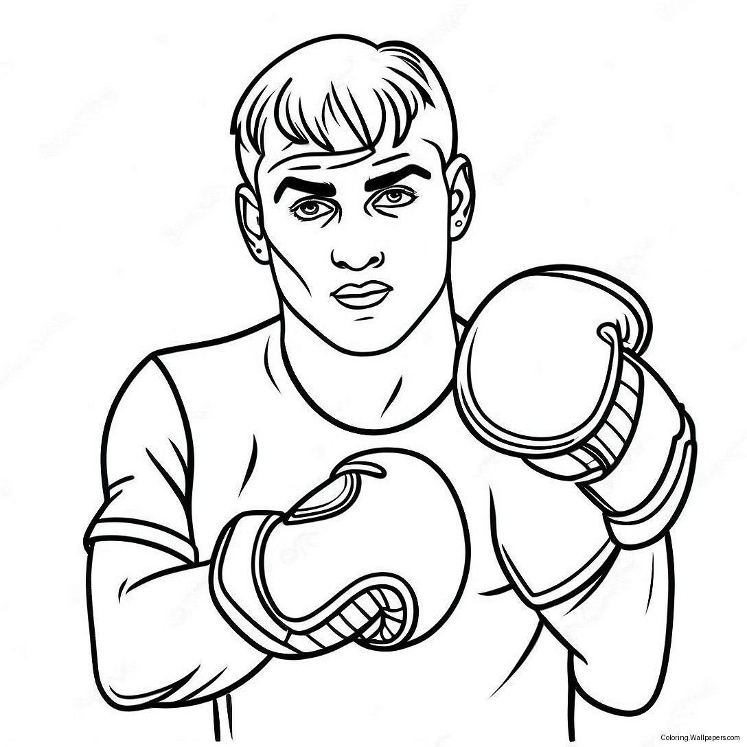 Jake Paul In Boxing Gloves Coloring Page 34435