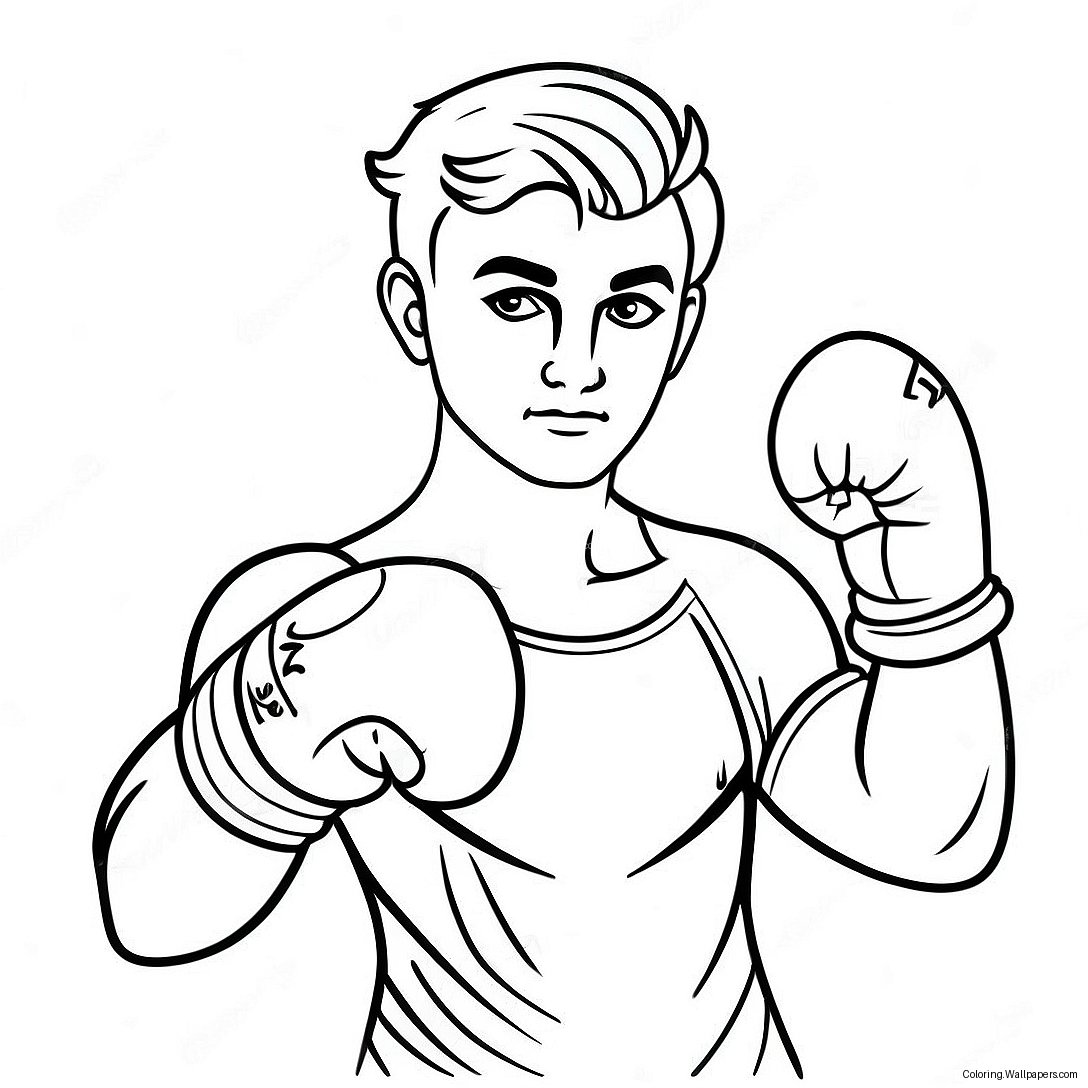 Jake Paul In Boxing Gloves Coloring Page 34436