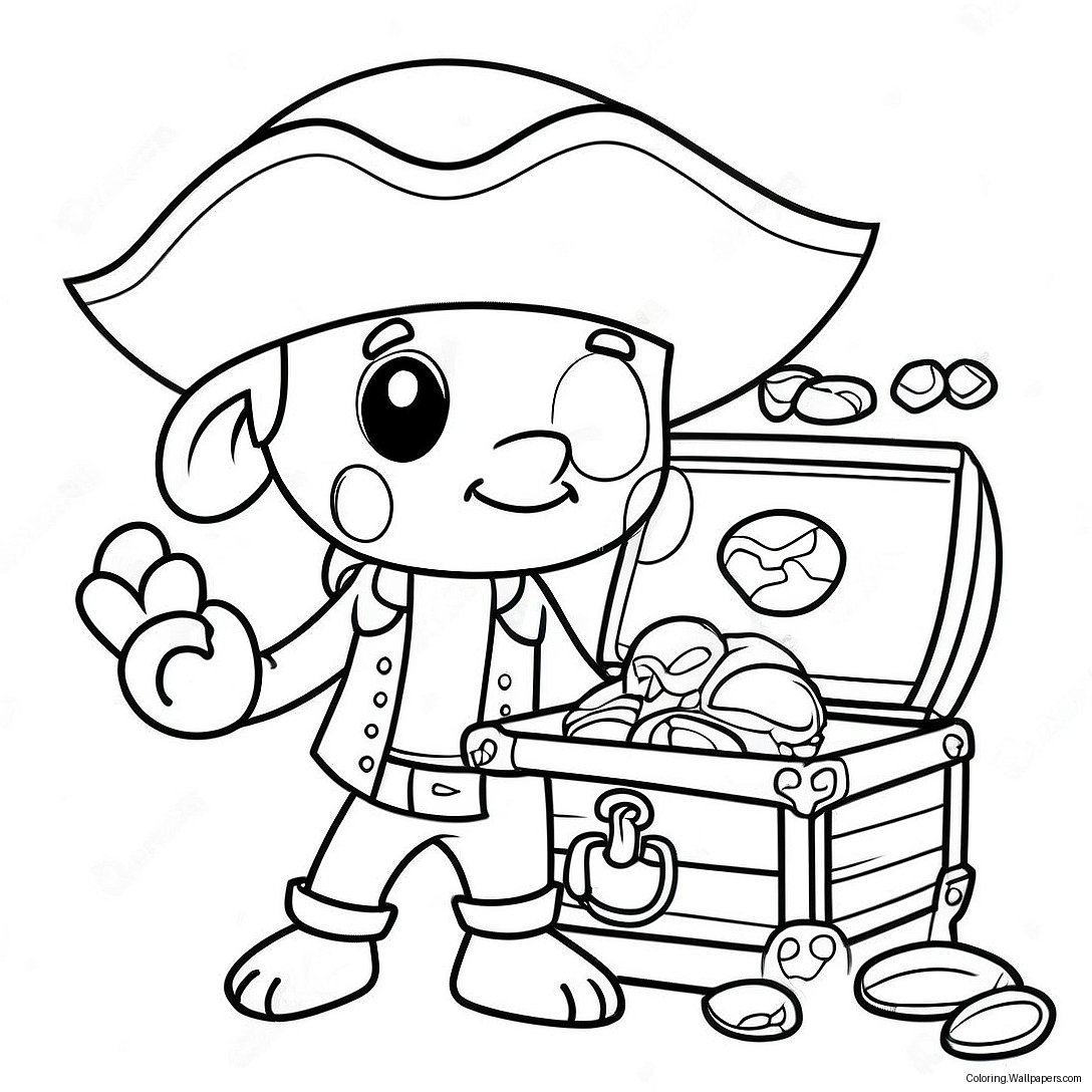 Jake The Pirate With Treasure Coloring Page 23416