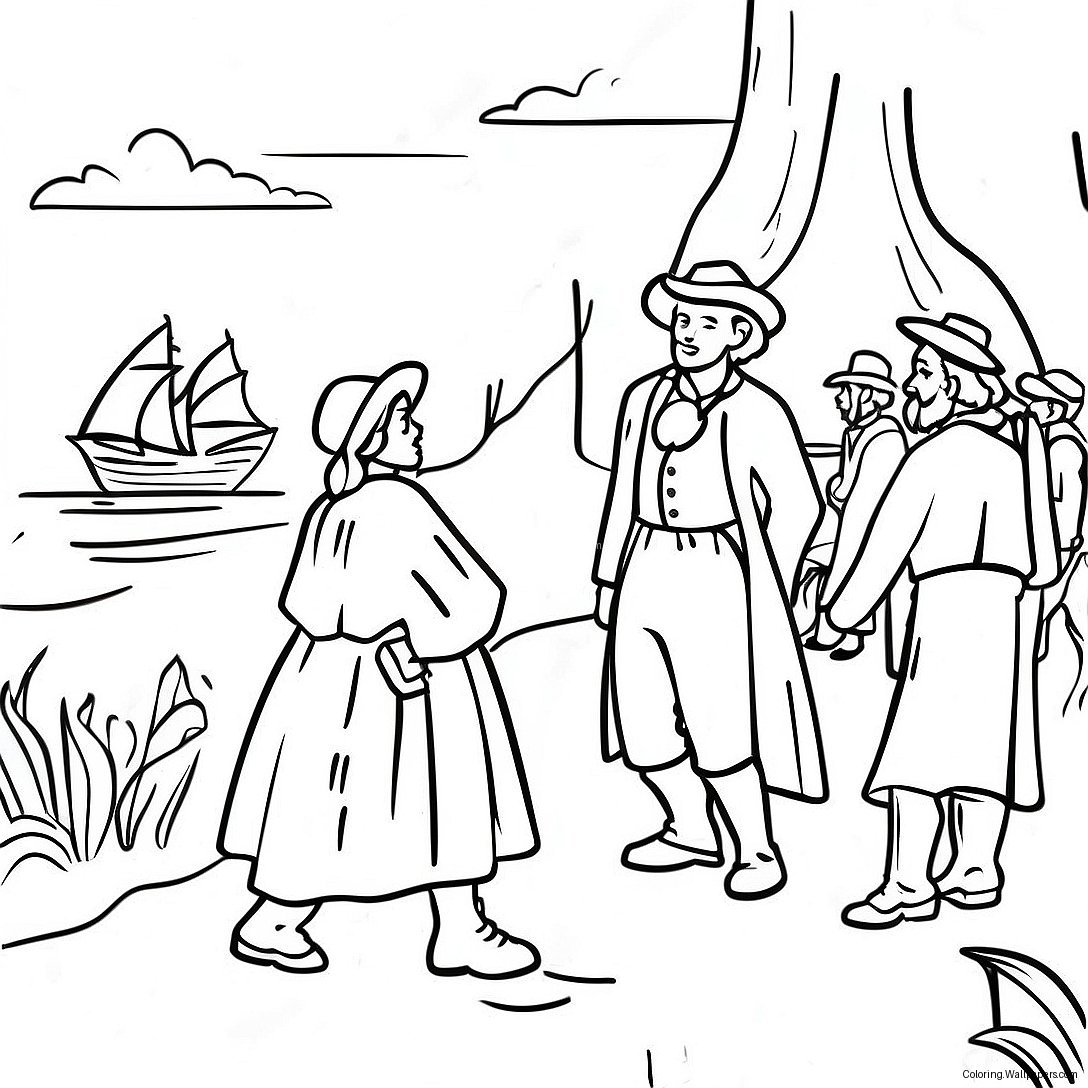 Jamestown Historical Scene Coloring Page 27728