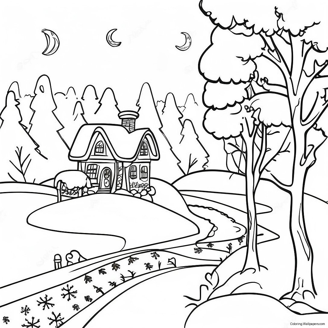 January Winter Wonderland Coloring Page 13796