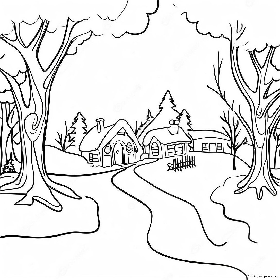 January Winter Wonderland Coloring Page 14773