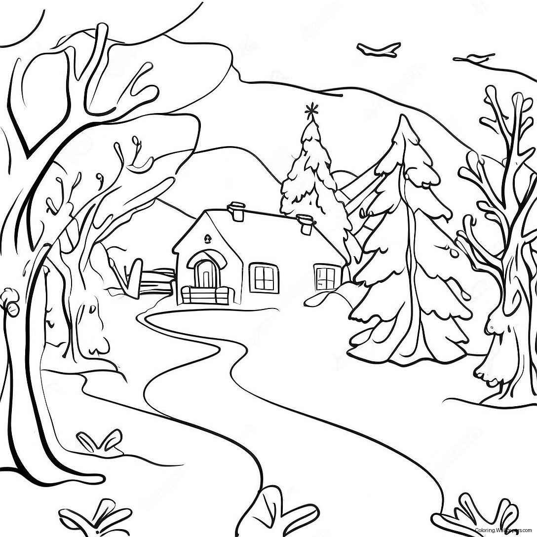 January Winter Wonderland Coloring Page 14774