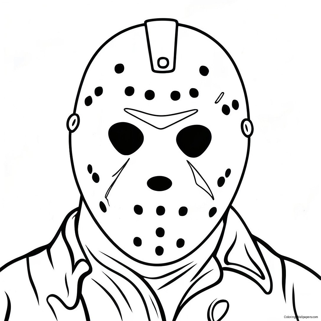 Página Para Colorir Da Máscara Clássica Do Jason Voorhees 44114