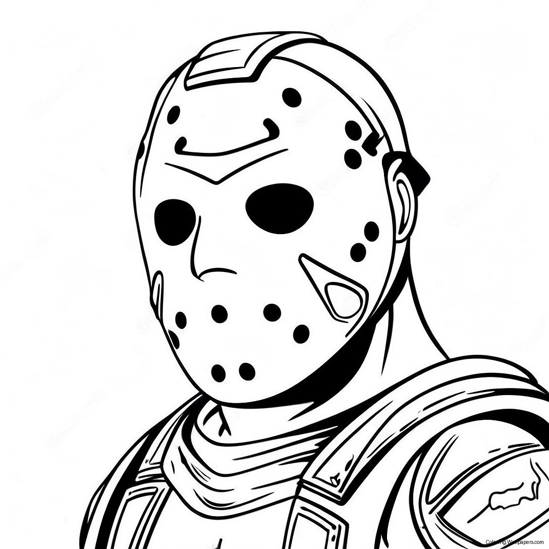 Jason With A Cool Mask Coloring Page 45100