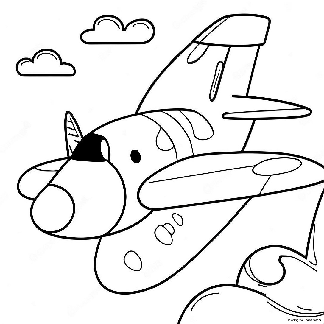 Página Para Colorir Do Jay Jay, O Avião A Jato Voando Alto 37375