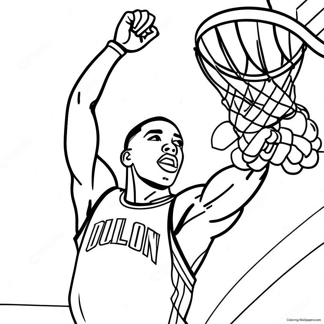 Jayson Tatum Dunking Coloring Page 12420