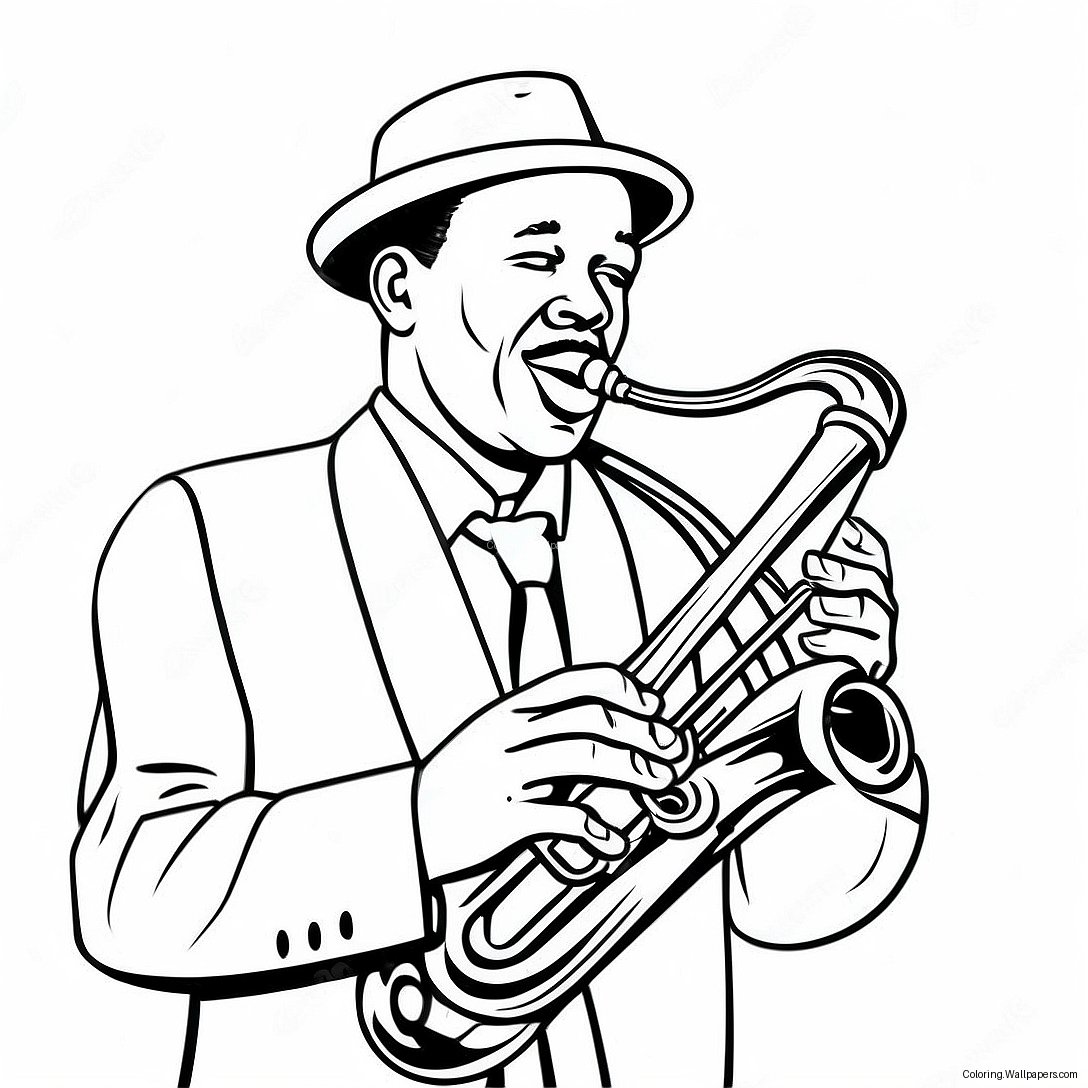 Jazz Musician Coloring Page From The Harlem Renaissance 29816