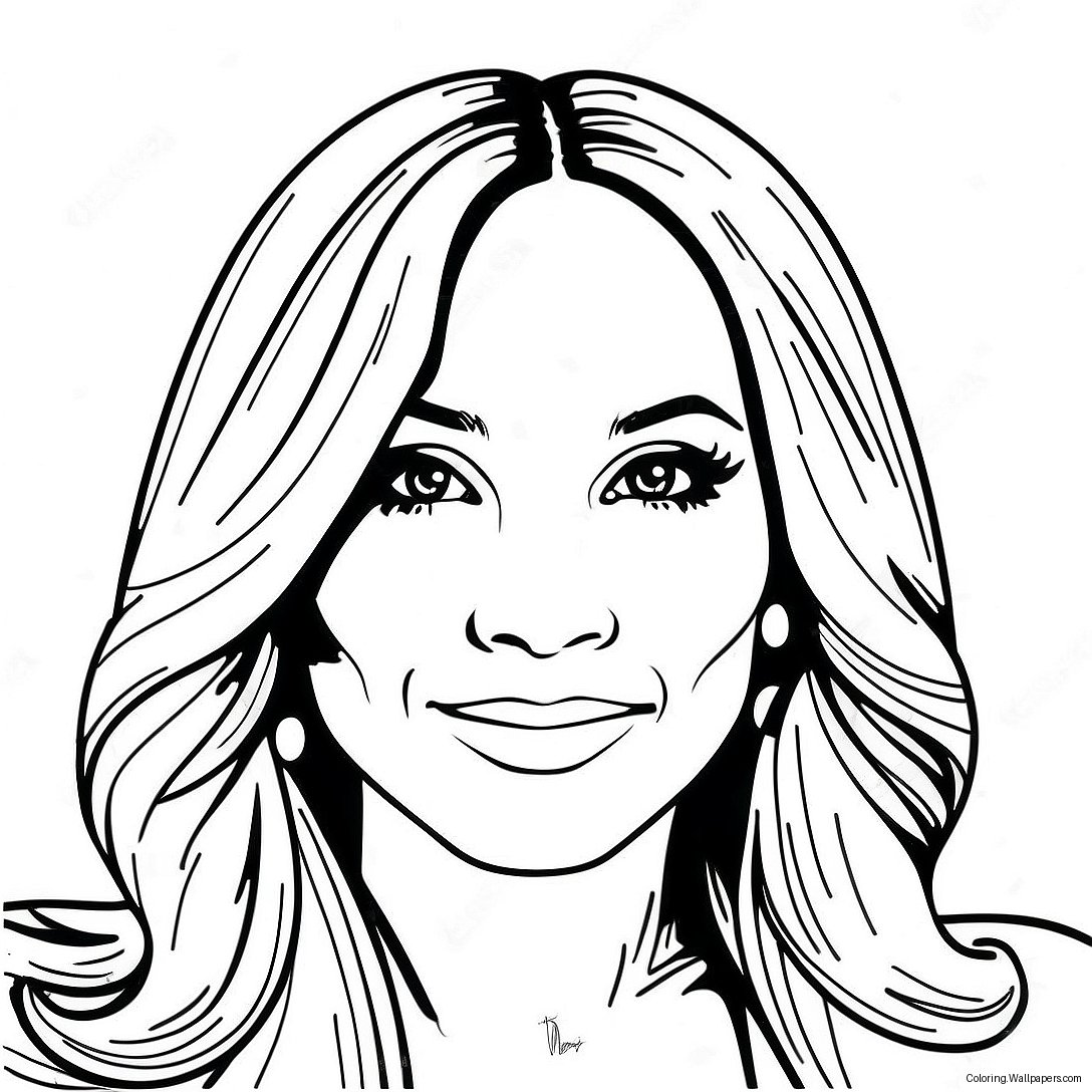 Jennifer Lopez Glamorous Portrait Coloring Page 38075