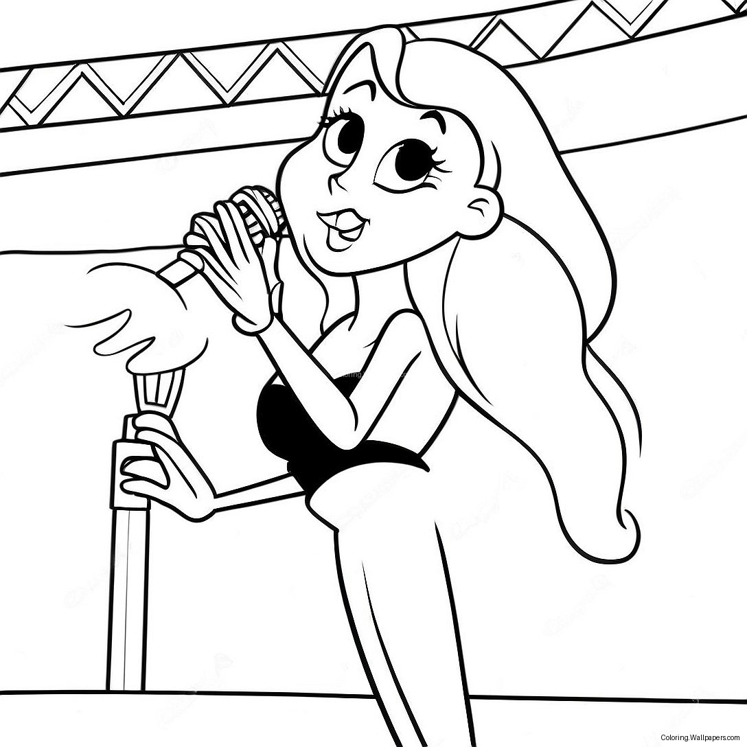Jessica Rabbit Singing On Stage Coloring Page 11457