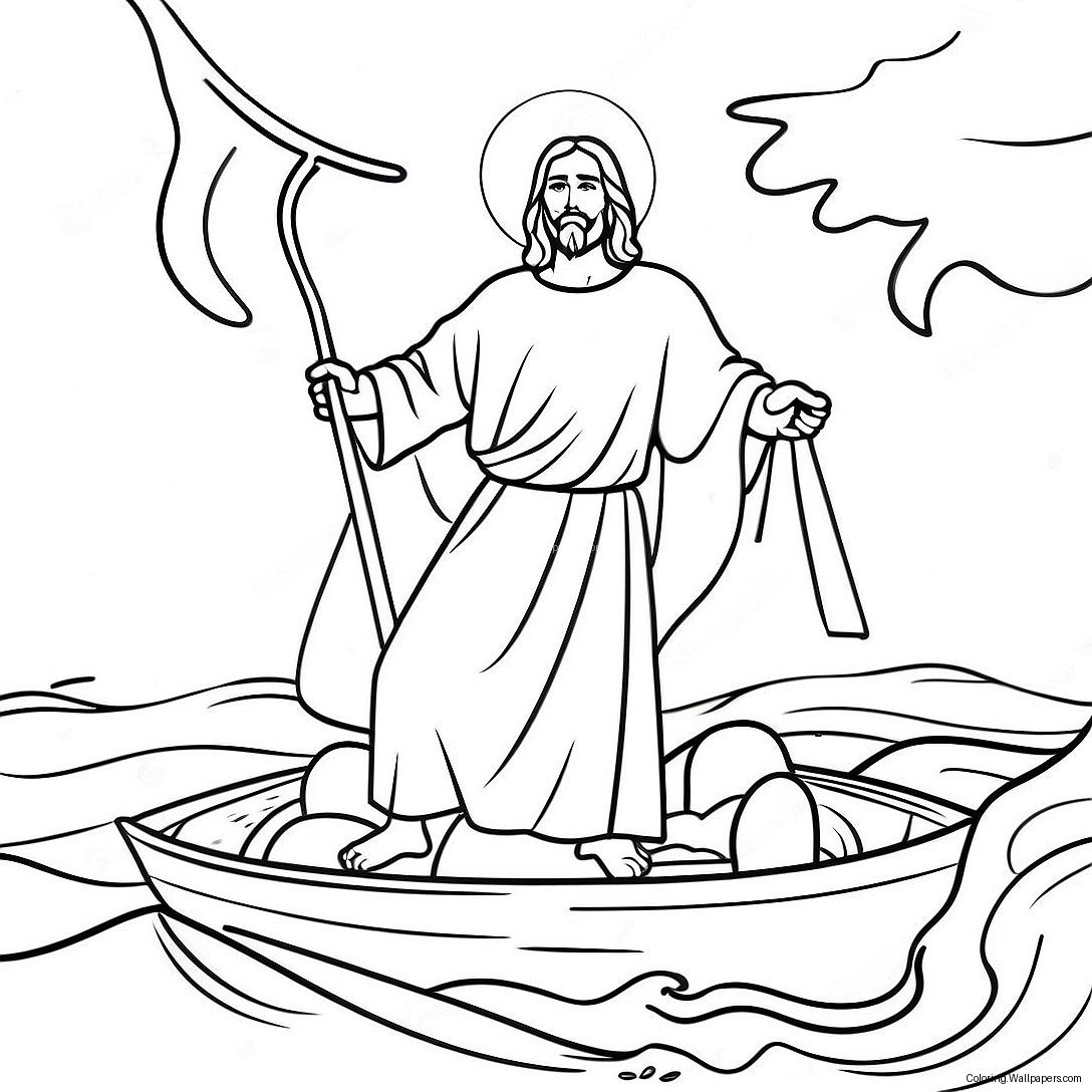 Jesus Calms The Storm Coloring Page 46475