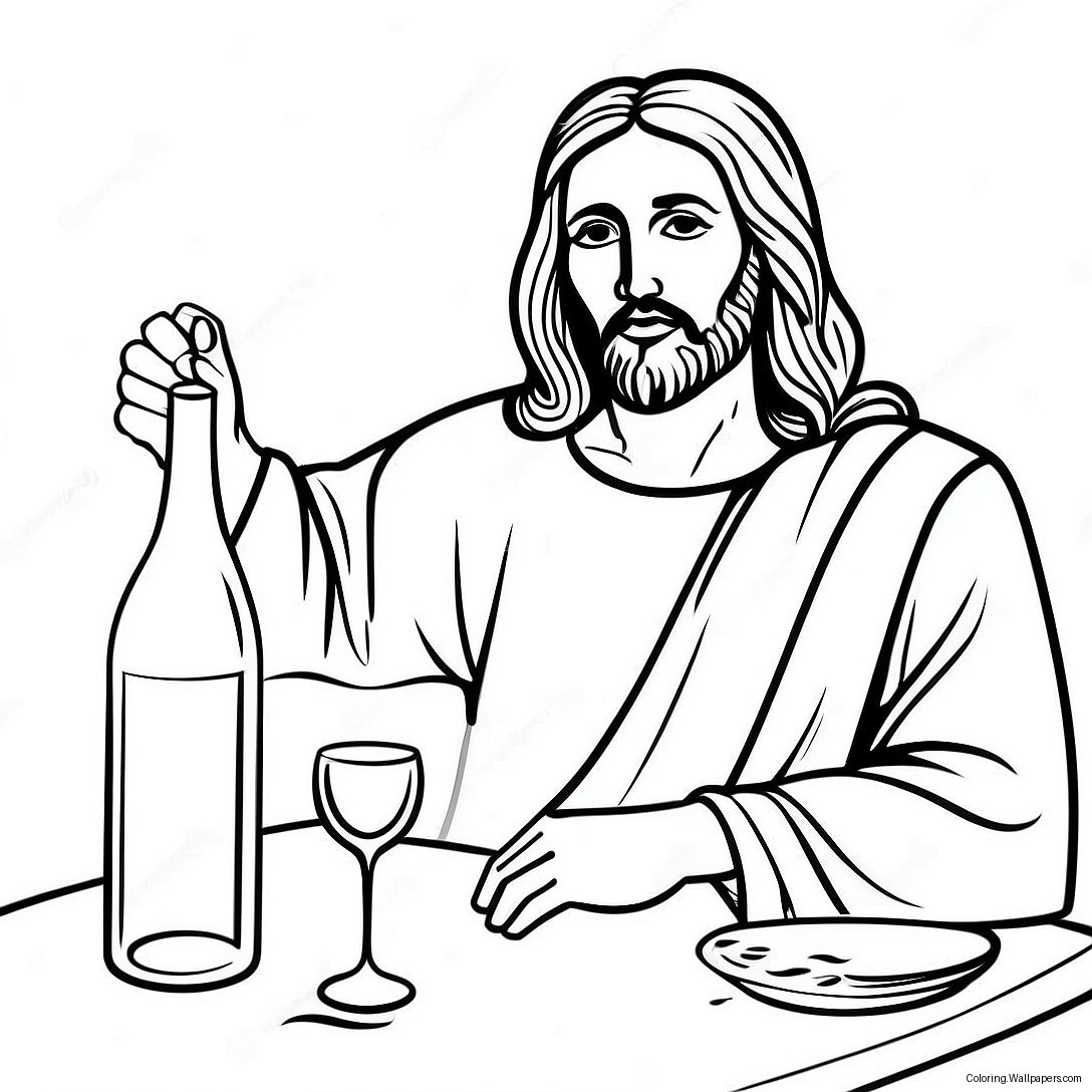 Jesus Turns Water Into Wine Coloring Page 45684