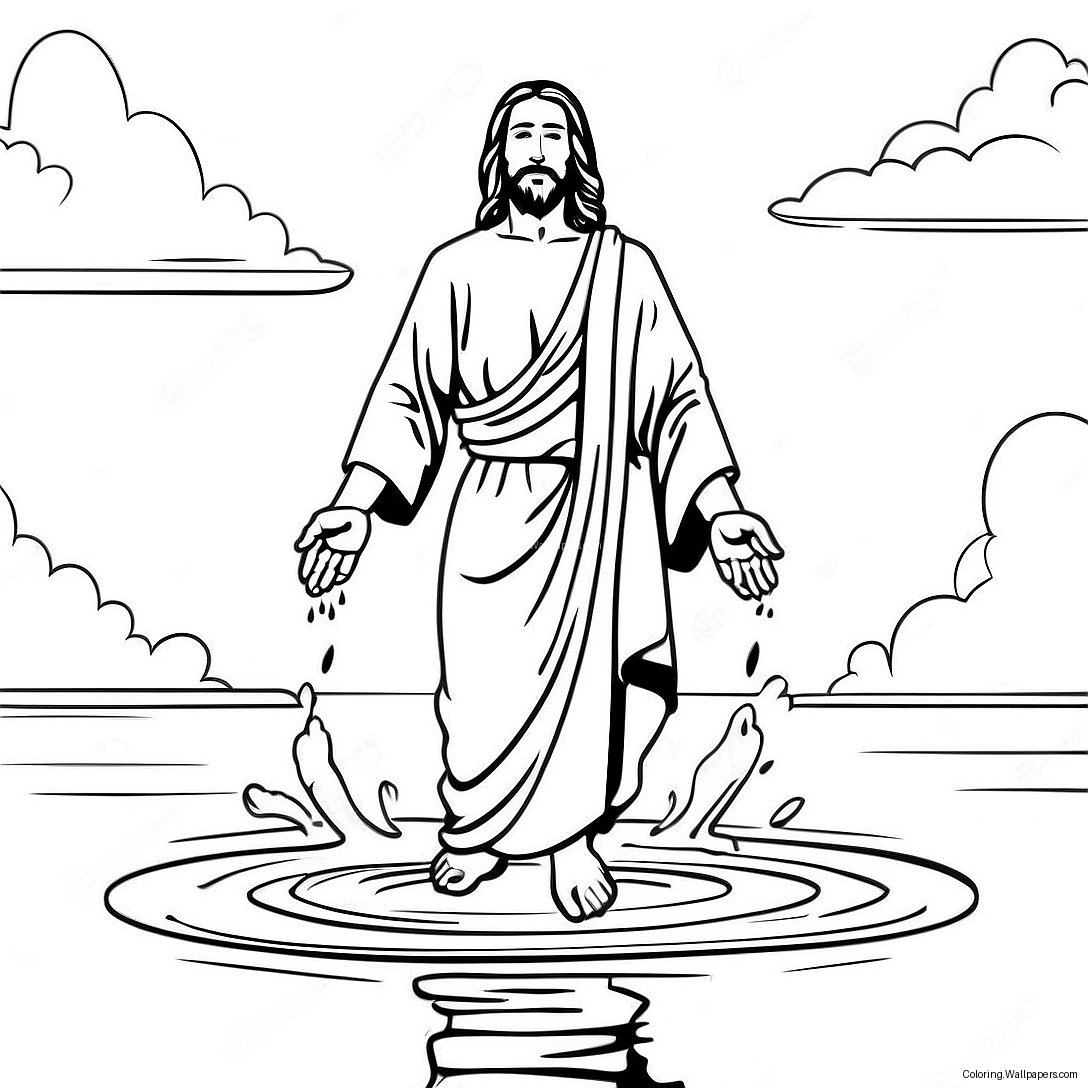 Jesus Geht Auf Dem Wasser Ausmalbild 23356