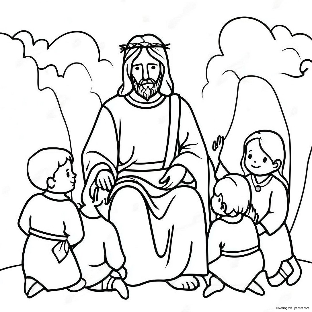 Jesus Mit Kindern Ausmalbild 953