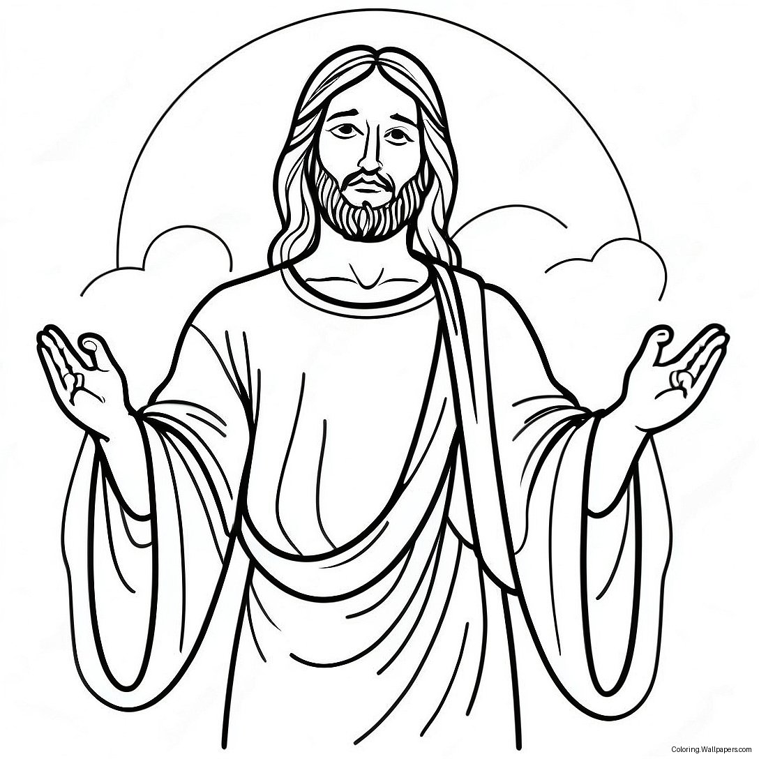 Jesus With Open Arms Coloring Page 39113