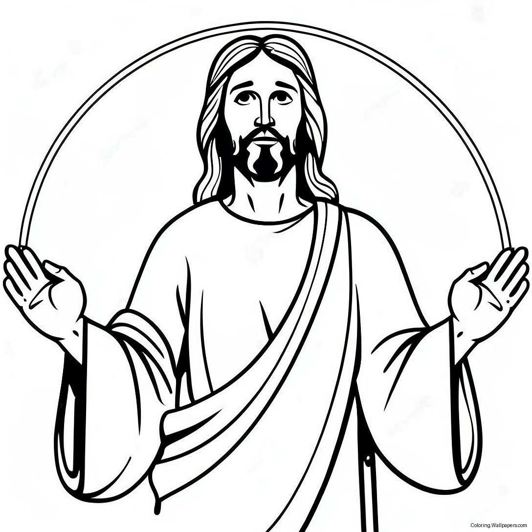 Jesus With Open Arms Coloring Page 39114