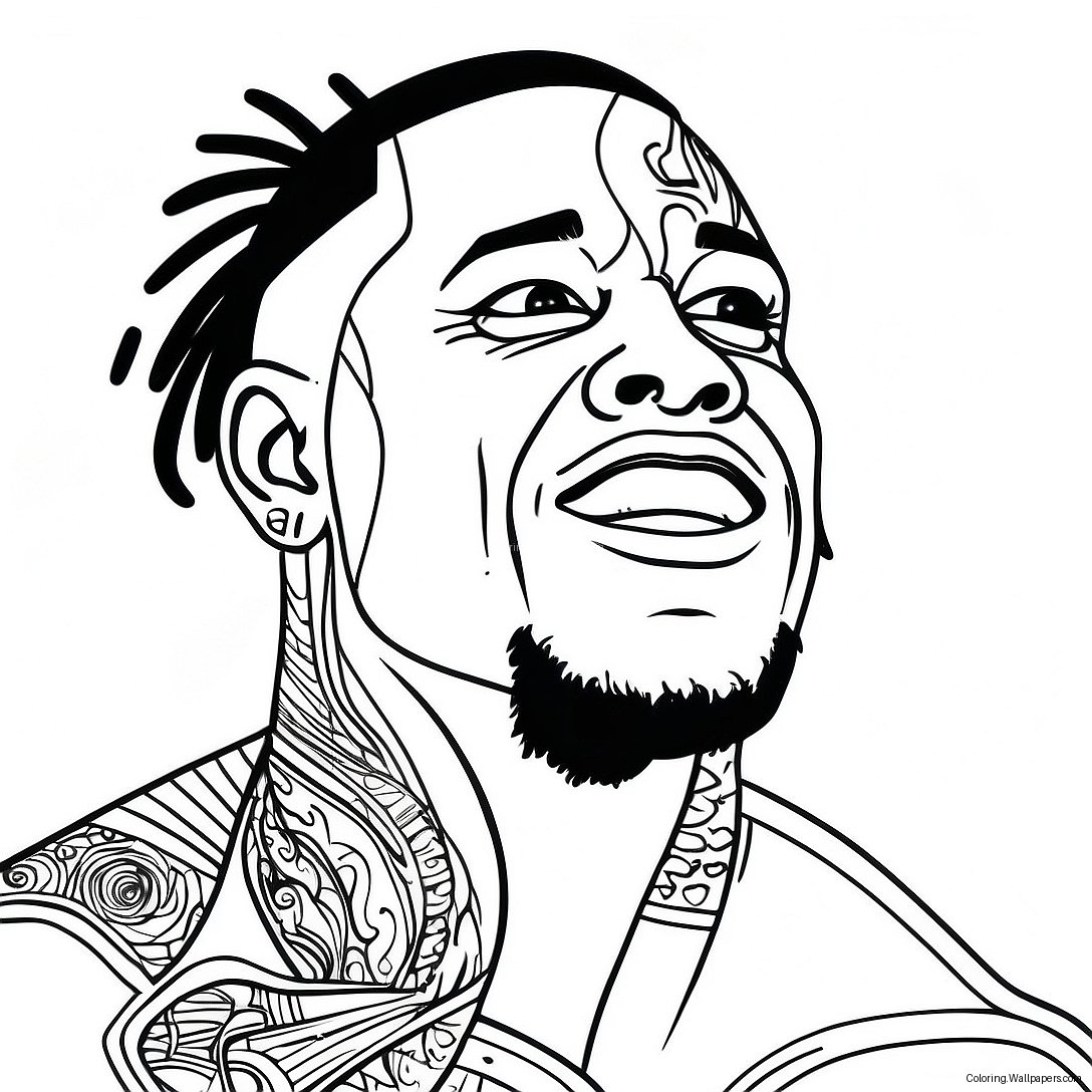 Jey Uso In Action Coloring Page 28736