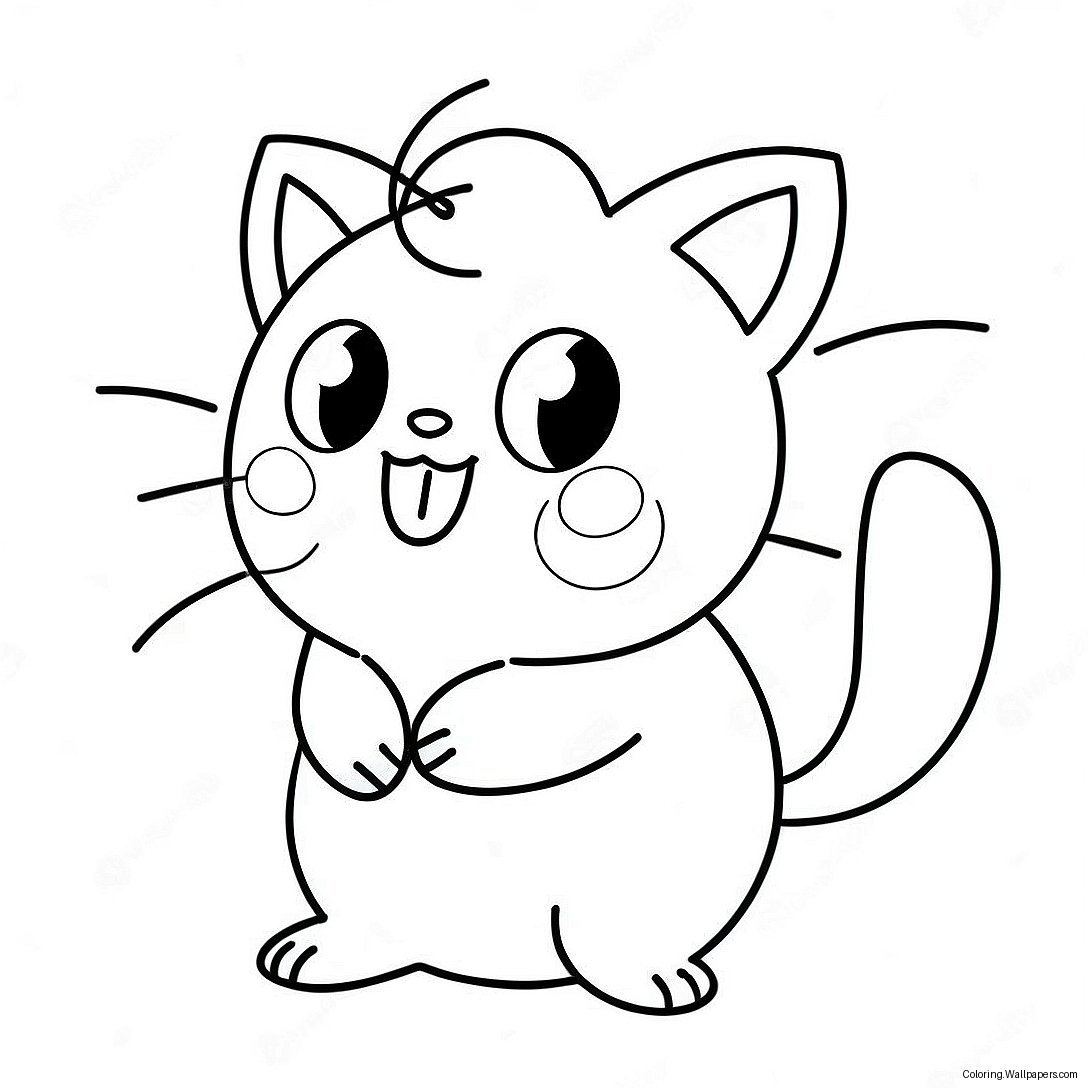 Jigglypuff Söt Sjungande Målarbild 11346