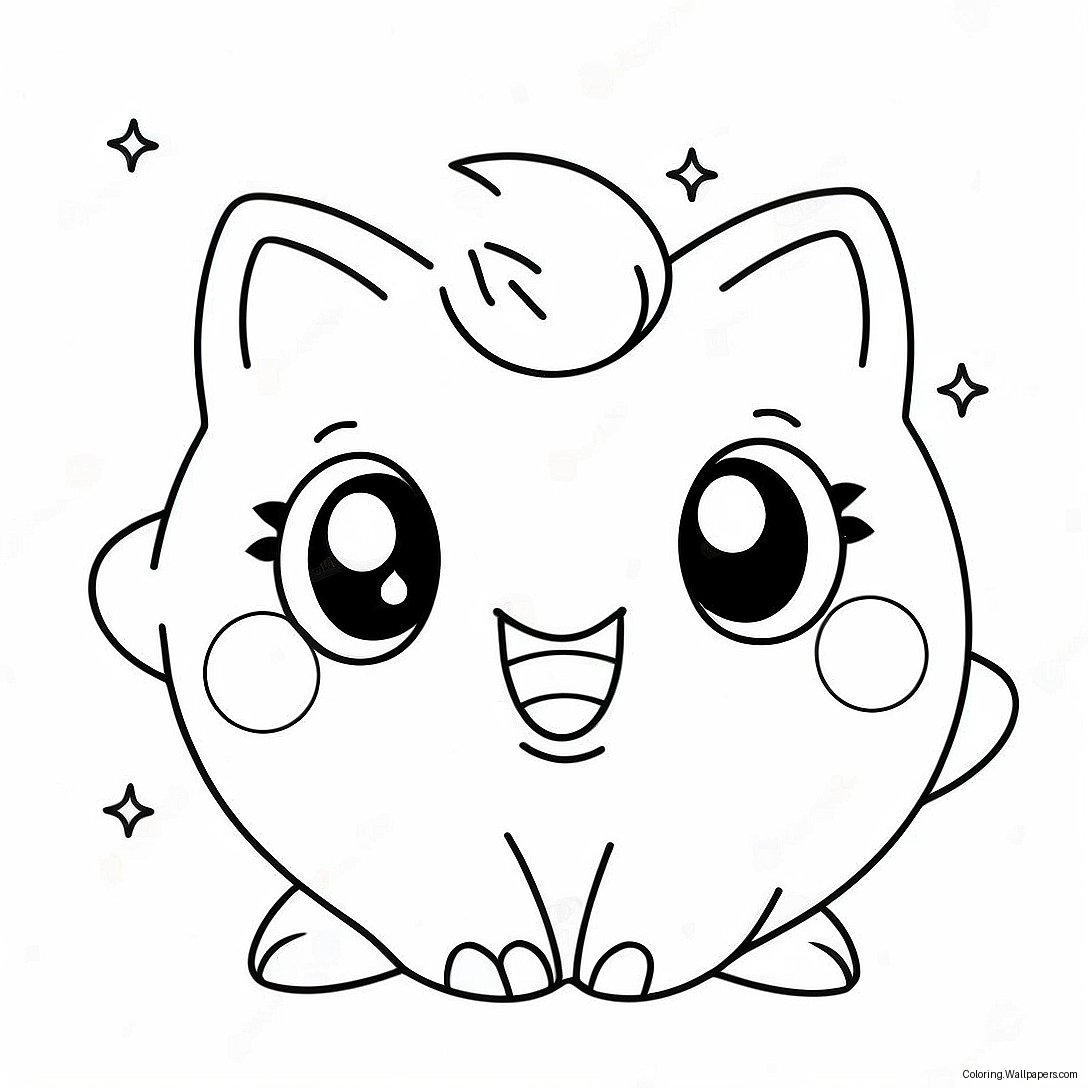 Page À Colorier Jigglypuff Chanteur Mignon 11348