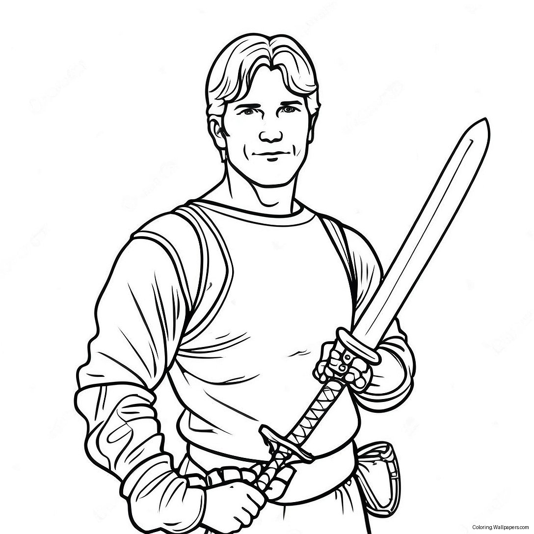 Jim Lake Jr. With Sword Coloring Page 17114