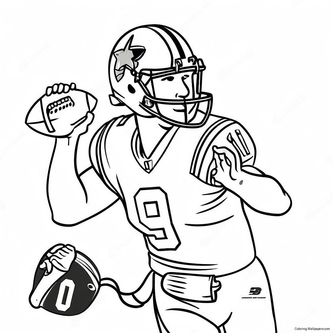 Joe Burrow In Action Coloring Page 4842