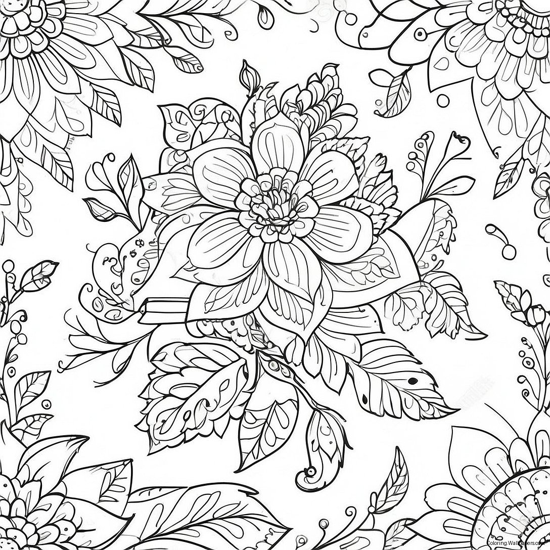 Johanna Basford 2017 Calendar Floral Coloring Page 38355