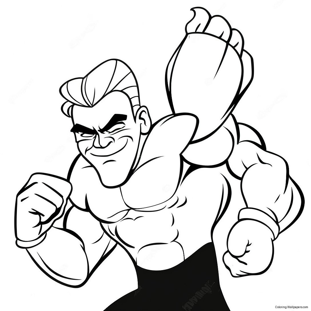 Johnny Bravo Flexing Muscles Coloring Page 29495