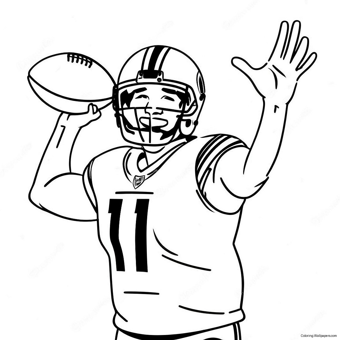 Josh Allen Throwing Football Coloring Page 8416