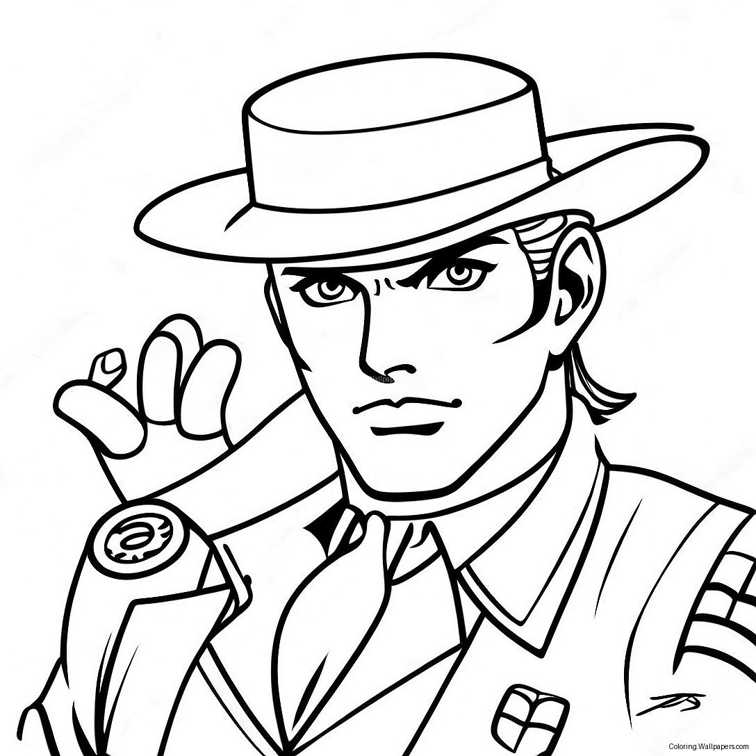 Jotaro Kujo I Aktion Målarbild 26874