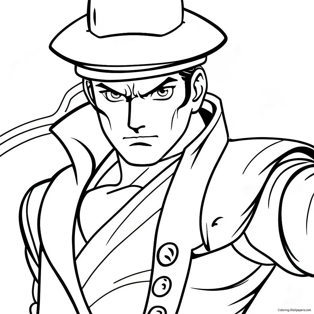 Jotaro Kujo Im Einsatz Ausmalbild 26875