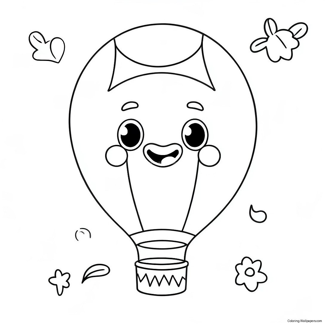 Joyful 1st Birthday Balloon Coloring Page 25372