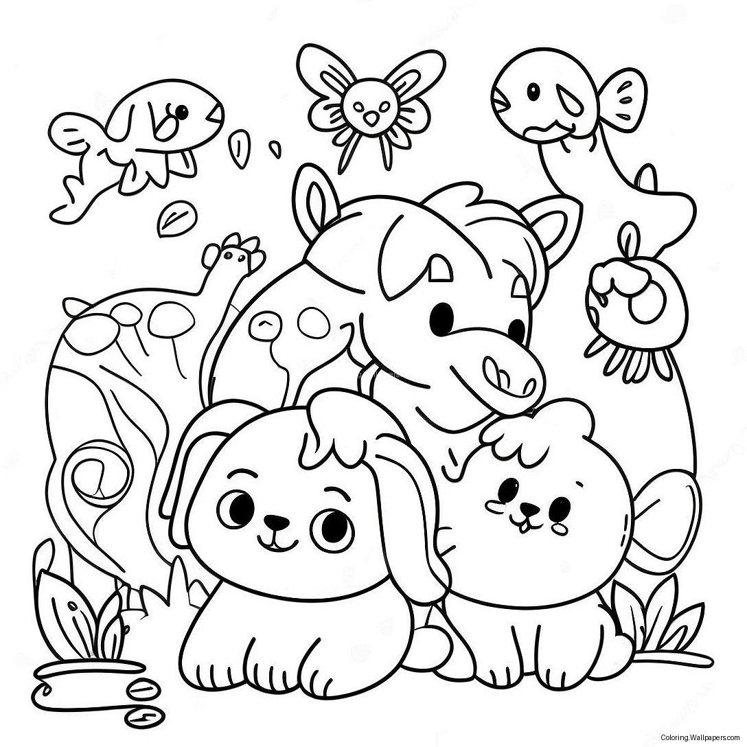 Joyful Animals Coloring Page 25267