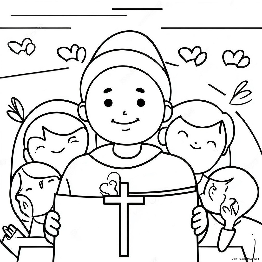 Joyful Catholic Students Coloring Page 34917