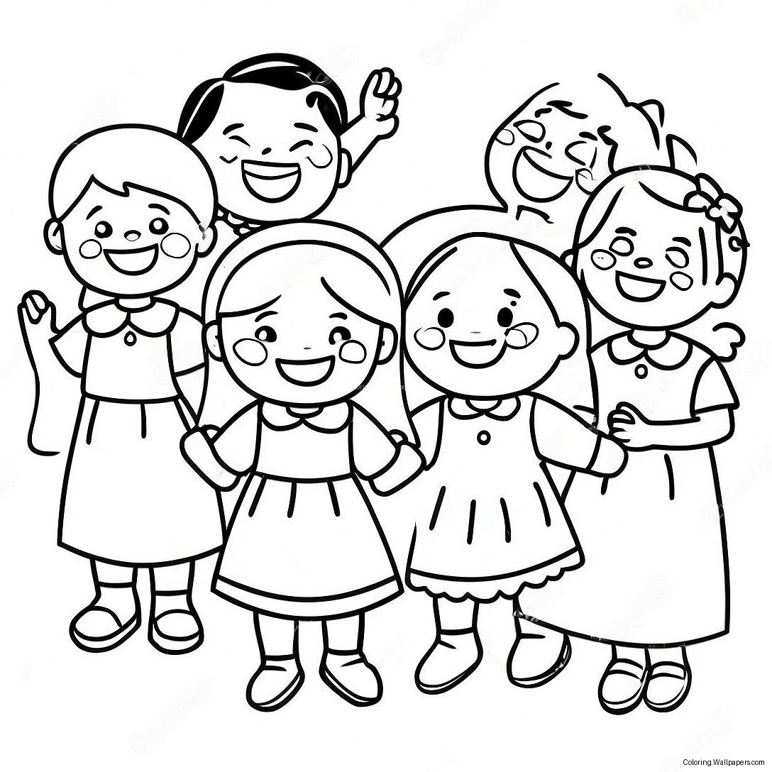 Joyful Children In Sunday School Coloring Page 43039